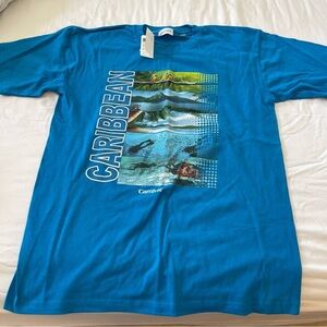 Carnival Caribbean Blue Graphic T-Shirt Mens Small NWT